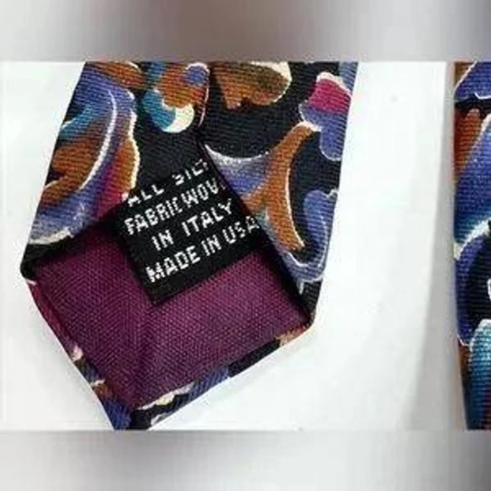 Christian Dior Men's Silk‎ Necktie Floral Pattern Made in Italy